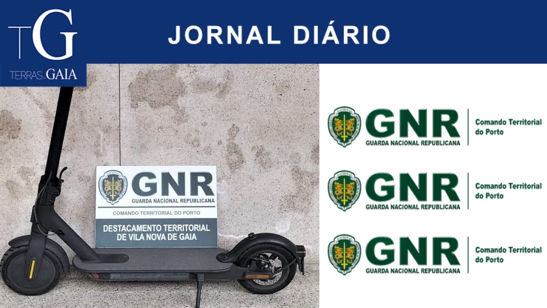 GNR recupera trotinete elétrica furtada em Gaia