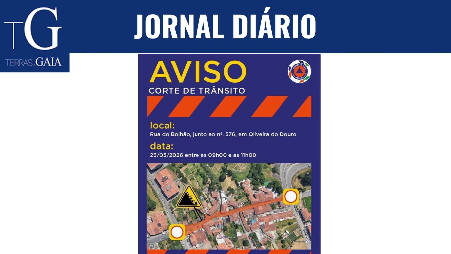 Corte temporário de trânsito na Rua do Bolhão devido a trabalhos de demolição